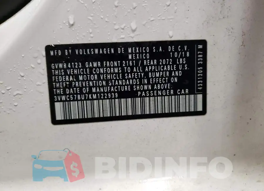 3VWC57BU7KM122939 Photo# 13