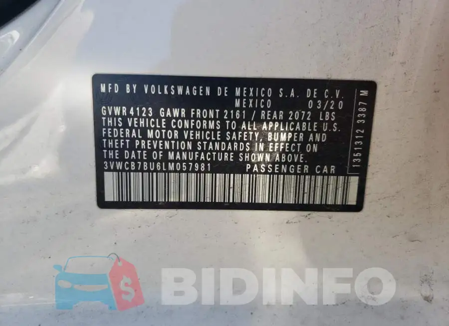 3VWCB7BU6LM057981 Photo# 13