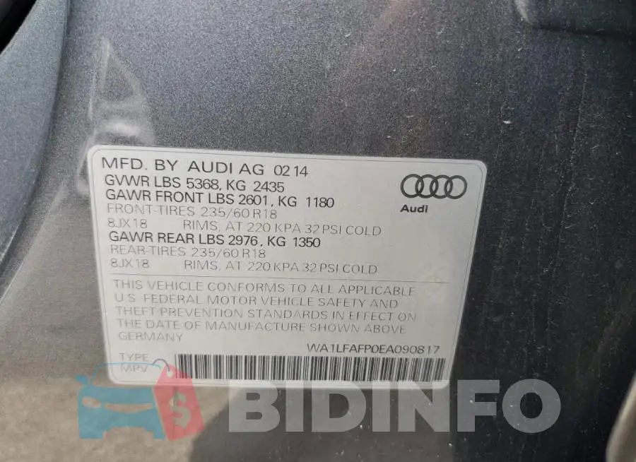 WA1LFAFP0EA090817 Photo# 12