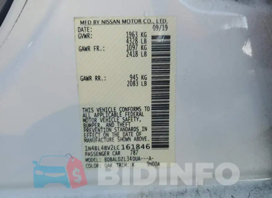 1N4BL4BV2LC161846 Photo# 12