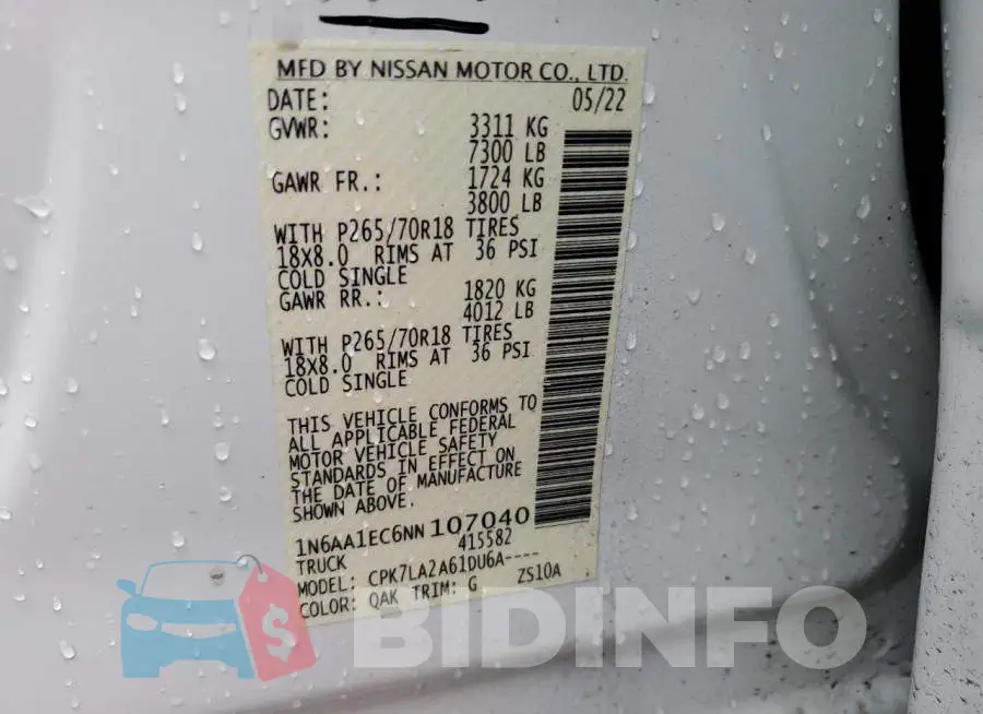1N6AA1EC6NN107040 Photo# 10