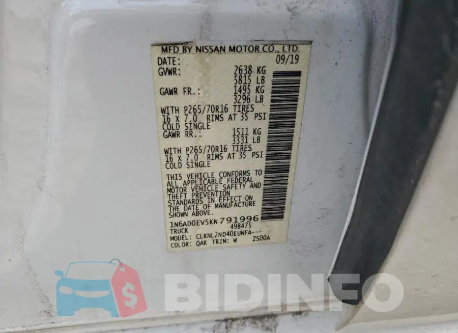 1N6AD0EV5KN791996 Photo# 12