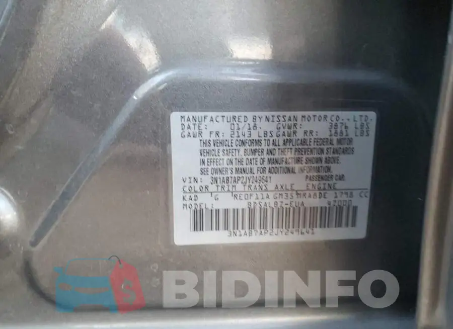 3N1AB7AP2JY249641 Photo# 13