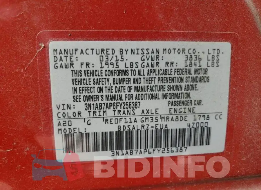 3N1AB7AP6FY256387 Photo# 12