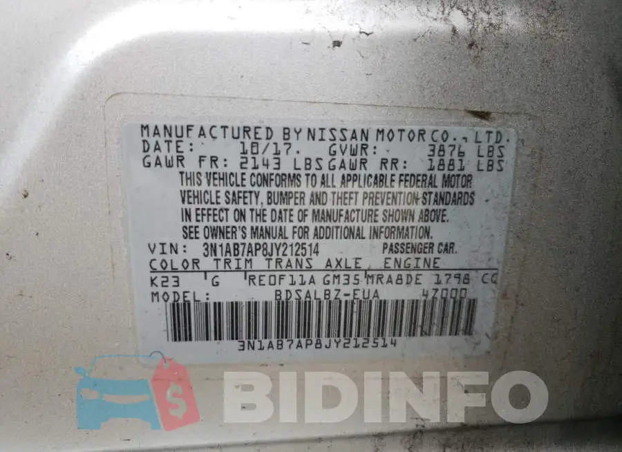 3N1AB7AP8JY212514 Photo# 13