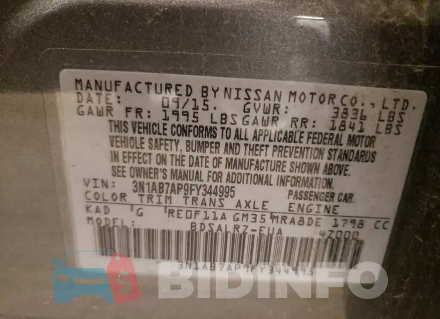 3N1AB7AP9FY344995 Photo# 10
