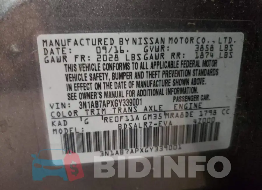 3N1AB7APXGY339001 Photo# 10