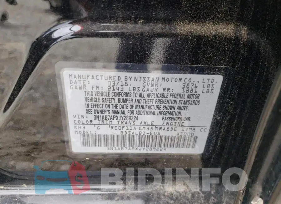 3N1AB7APXJY289224 Photo# 10