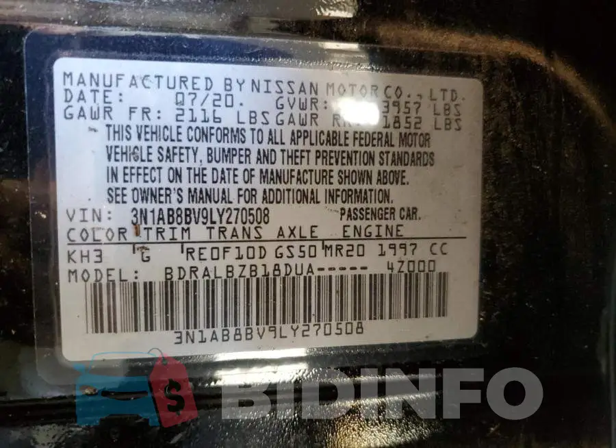 3N1AB8BV9LY270508 Photo# 12