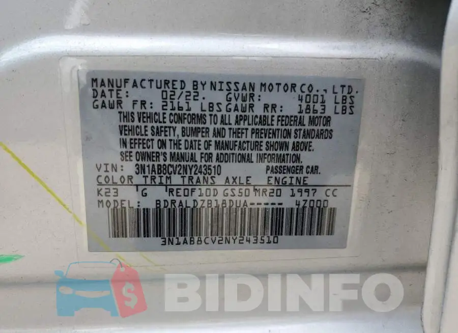3N1AB8CV2NY243510 Photo# 12