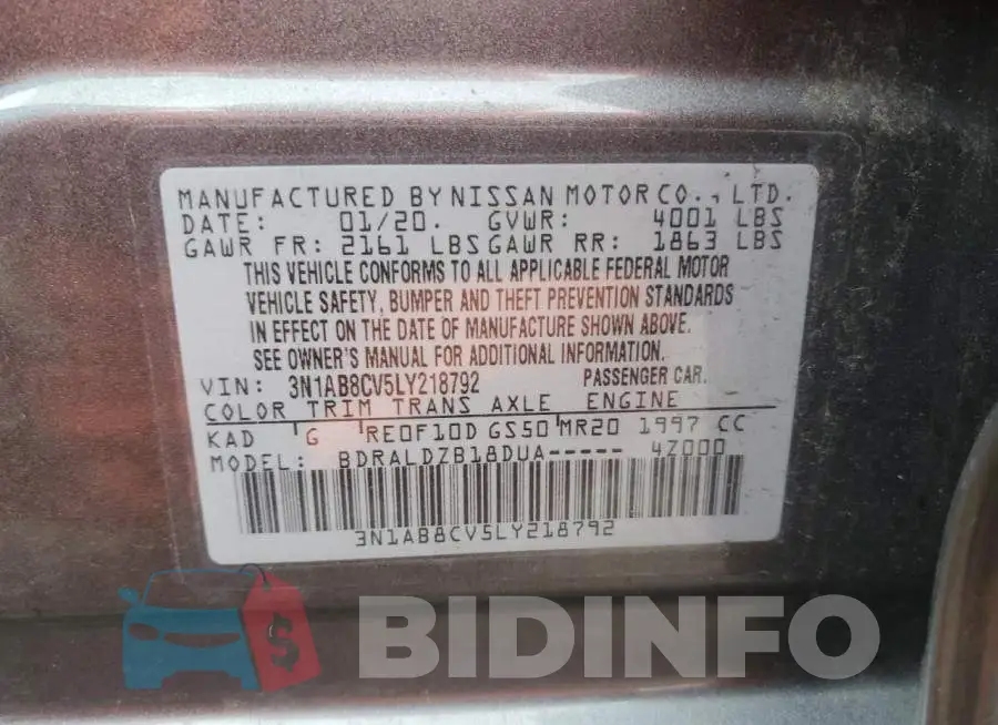 3N1AB8CV5LY218792 Photo# 12