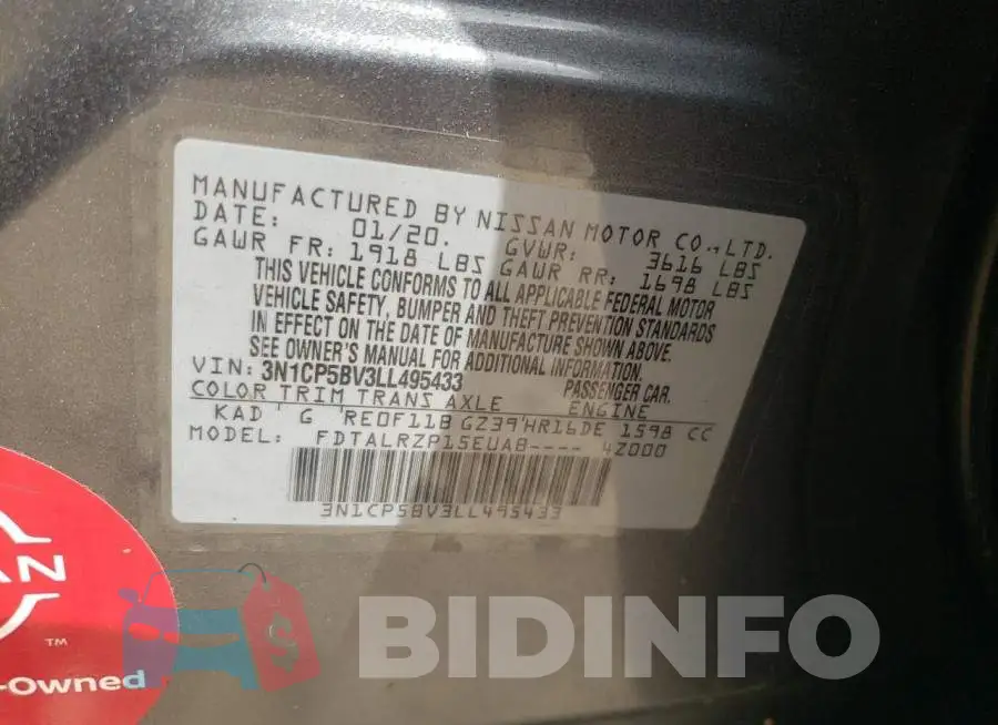 3N1CP5BV3LL495433 Photo# 10