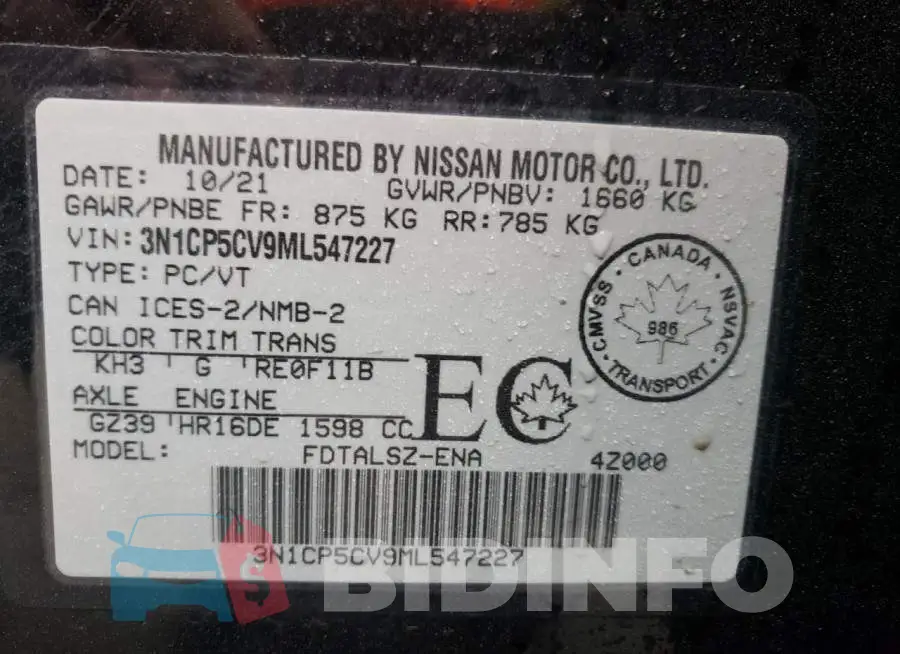 3N1CP5CV9ML547227 Photo# 13