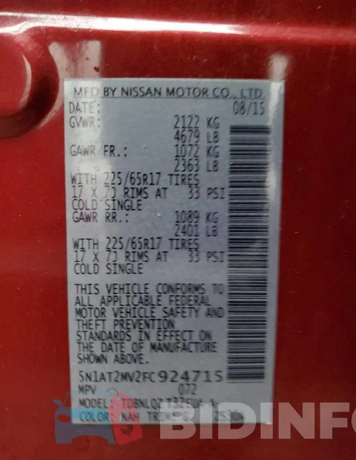 5N1AT2MV2FC924715 Photo# 13
