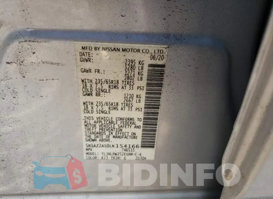 5N1AZ2AS0LN154166 Photo# 13