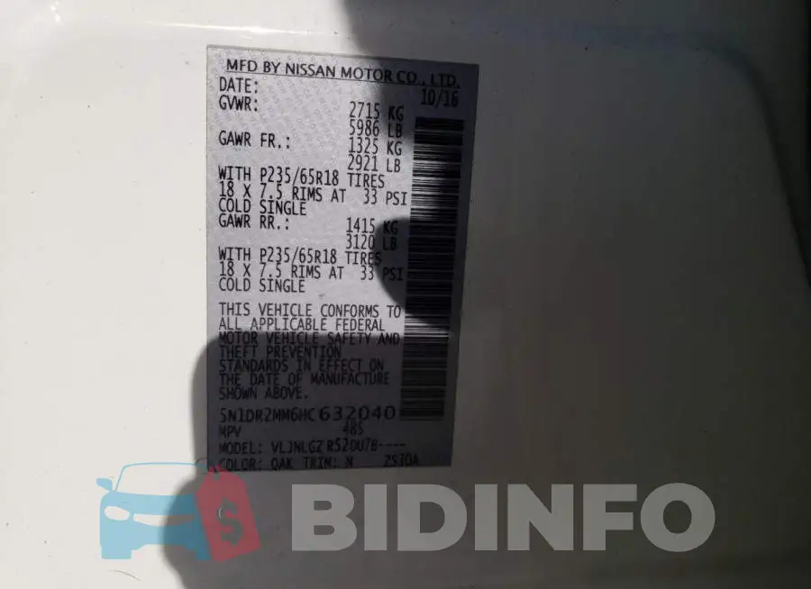 5N1DR2MM6HC632040 Photo# 13