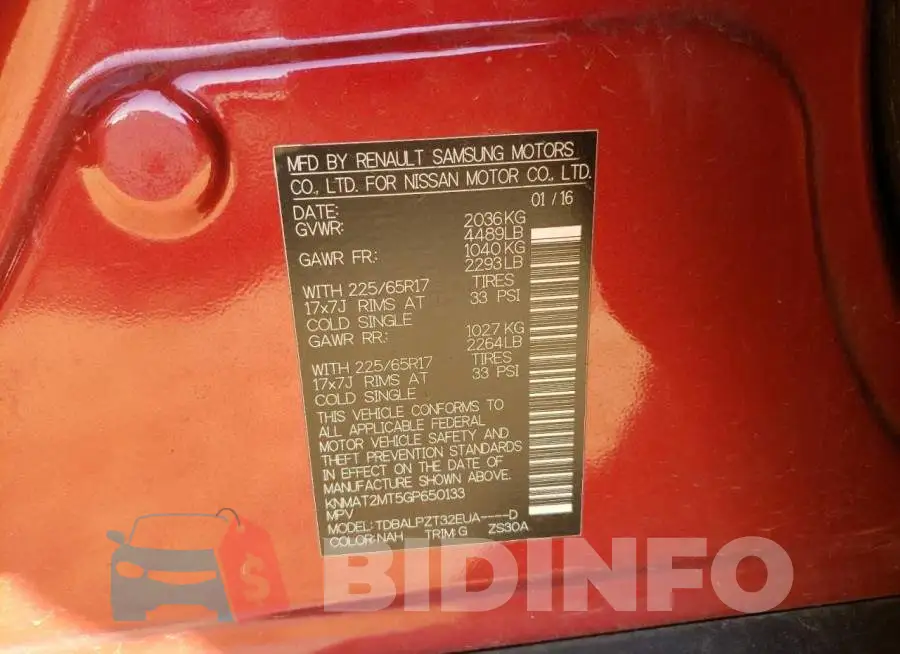 KNMAT2MT5GP650133 Photo# 10