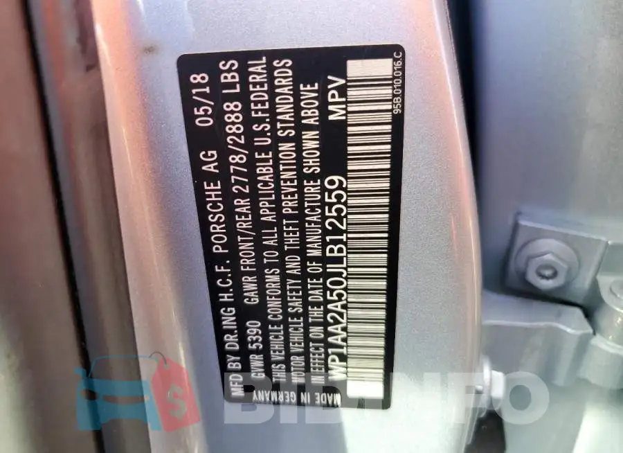 WP1AA2A50JLB12559 Photo# 10