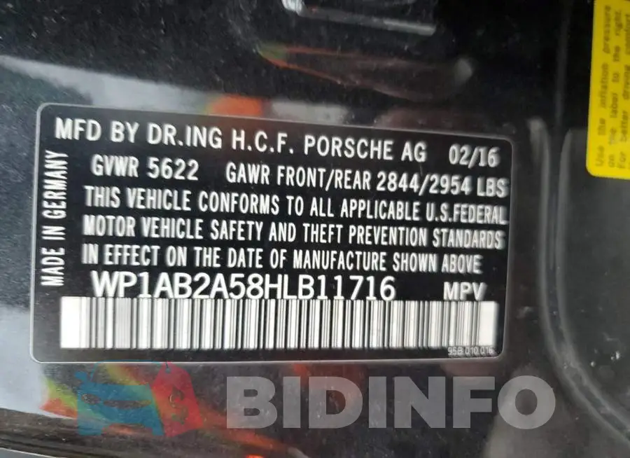 WP1AB2A58HLB11716 Photo# 10