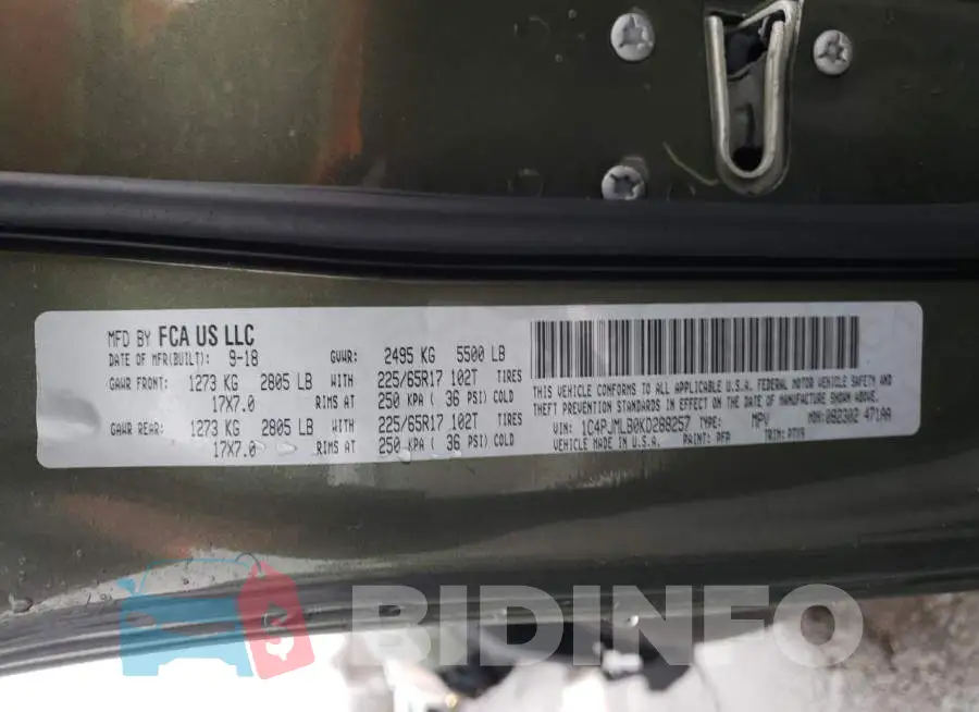 1C4PJMLB0KD288257 Photo# 13