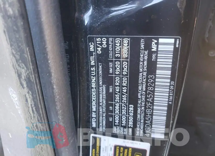 4JGDA5HB2FA578293 Photo# 13