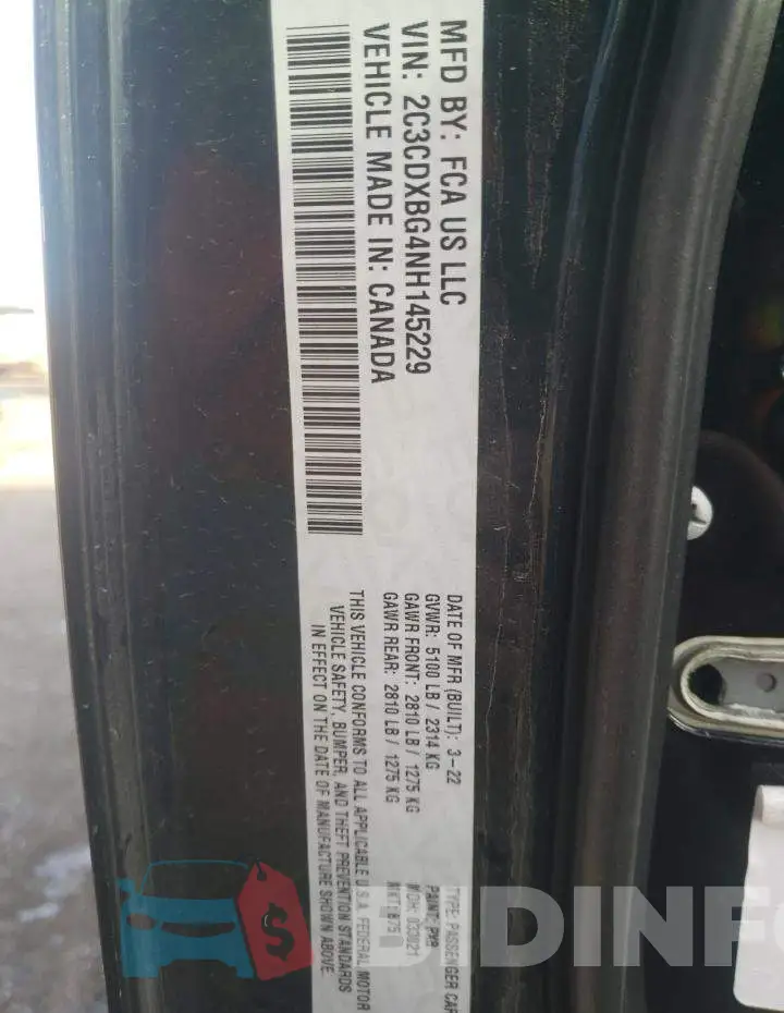 2C3CDXBG4NH145229 Photo# 12