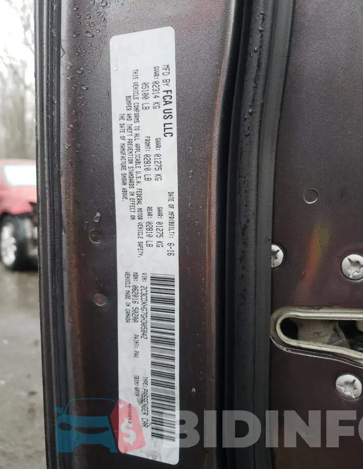 2C3CDXHG7GH305842 Photo# 12