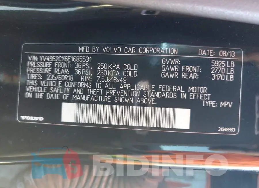 YV4952CY6E1685531 Photo# 14