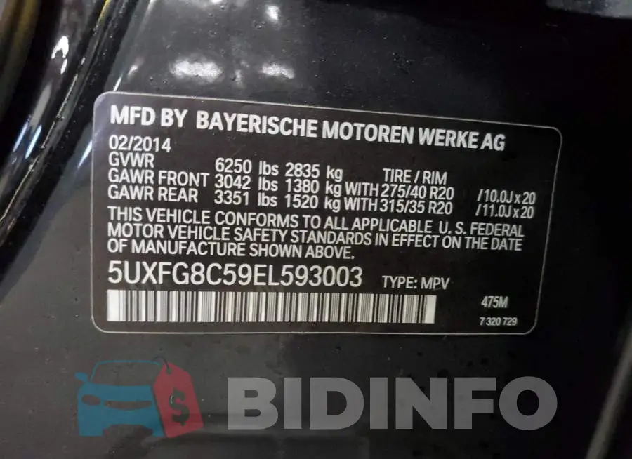 5UXFG8C59EL593003 Photo# 13