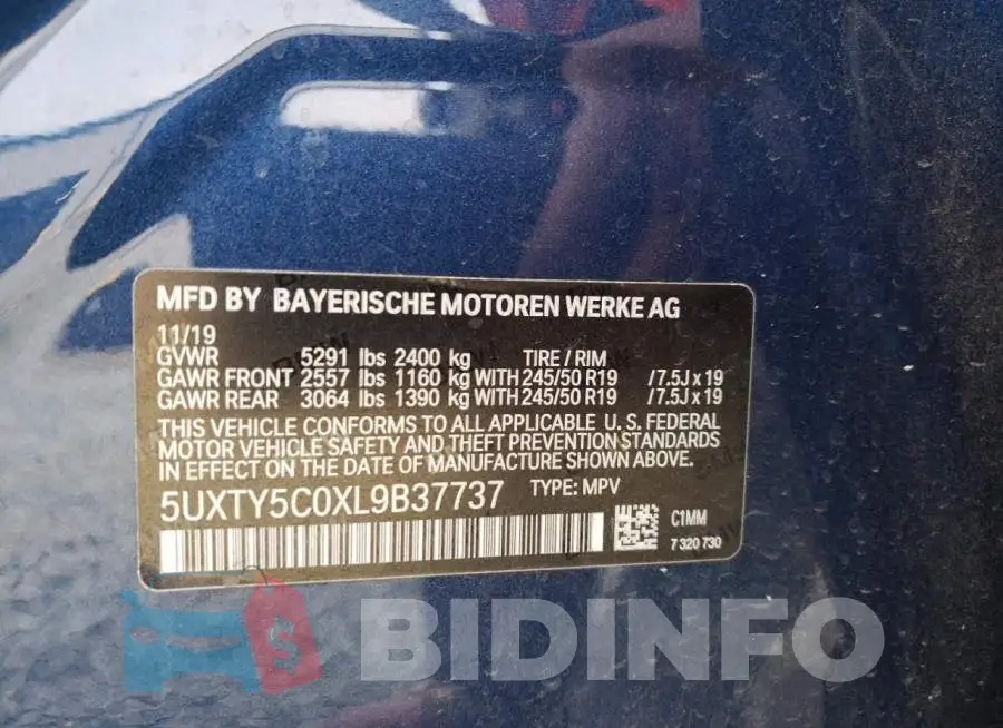 5UXTY5C0XL9B37737 Photo# 13