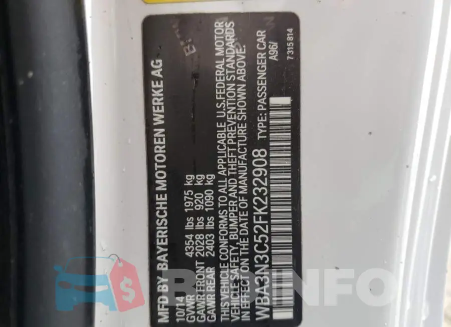 WBA3N3C52FK232908 Photo# 10
