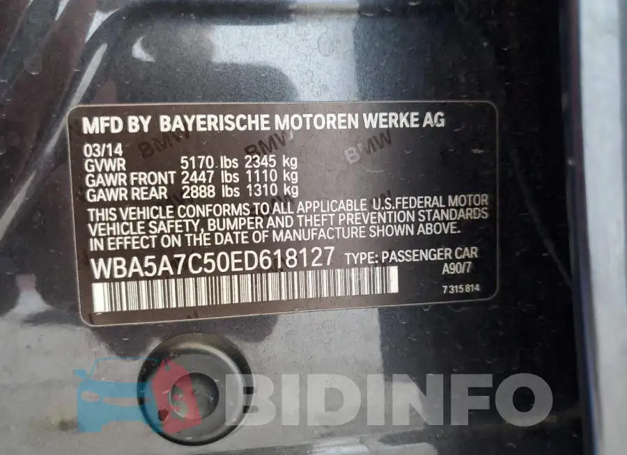 WBA5A7C50ED618127 Photo# 12