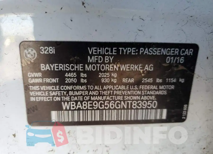 WBA8E9G56GNT83950 Photo# 12