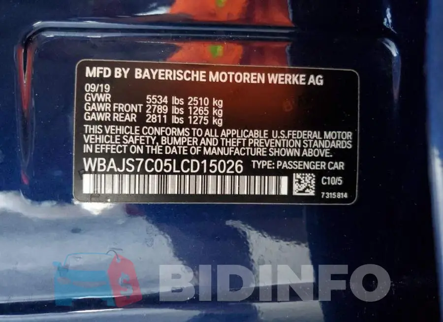 WBAJS7C05LCD15026 Photo# 12