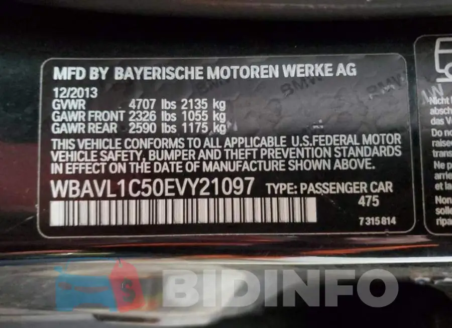 WBAVL1C50EVY21097 Photo# 12