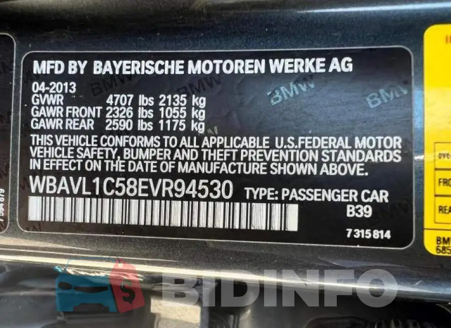 WBAVL1C58EVR94530 Photo# 10