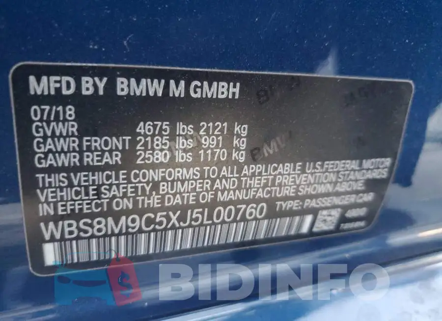 WBS8M9C5XJ5L00760 Photo# 10