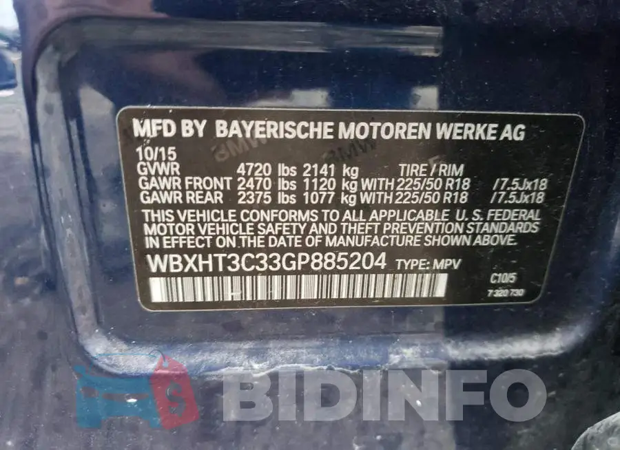 WBXHT3C33GP885204 Photo# 12