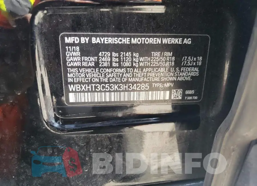 WBXHT3C53K3H34285 Photo# 10