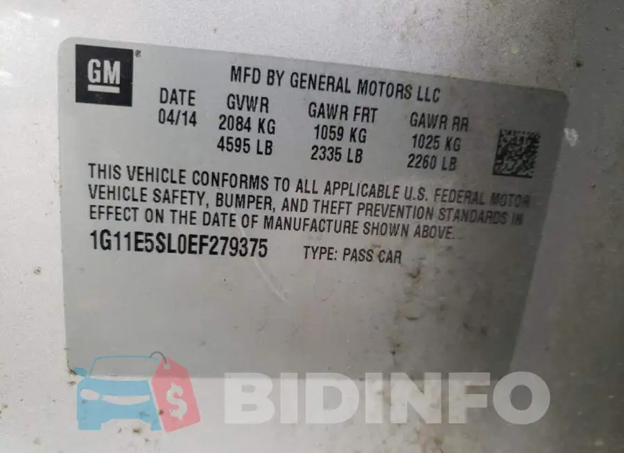 1G11E5SL0EF279375 Photo# 10