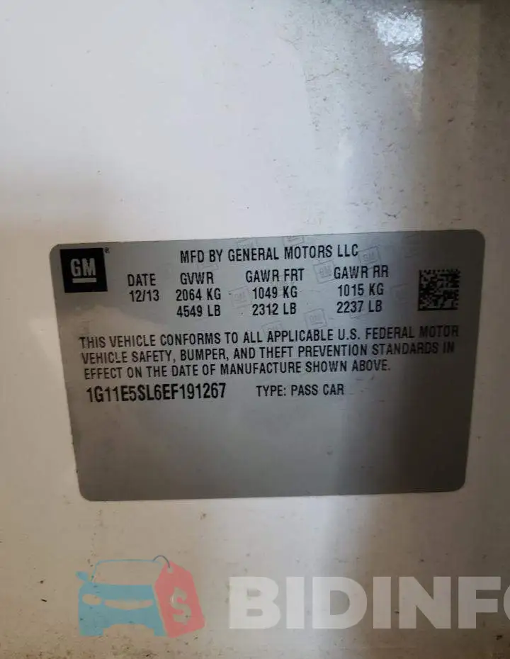 1G11E5SL6EF191267 Photo# 10