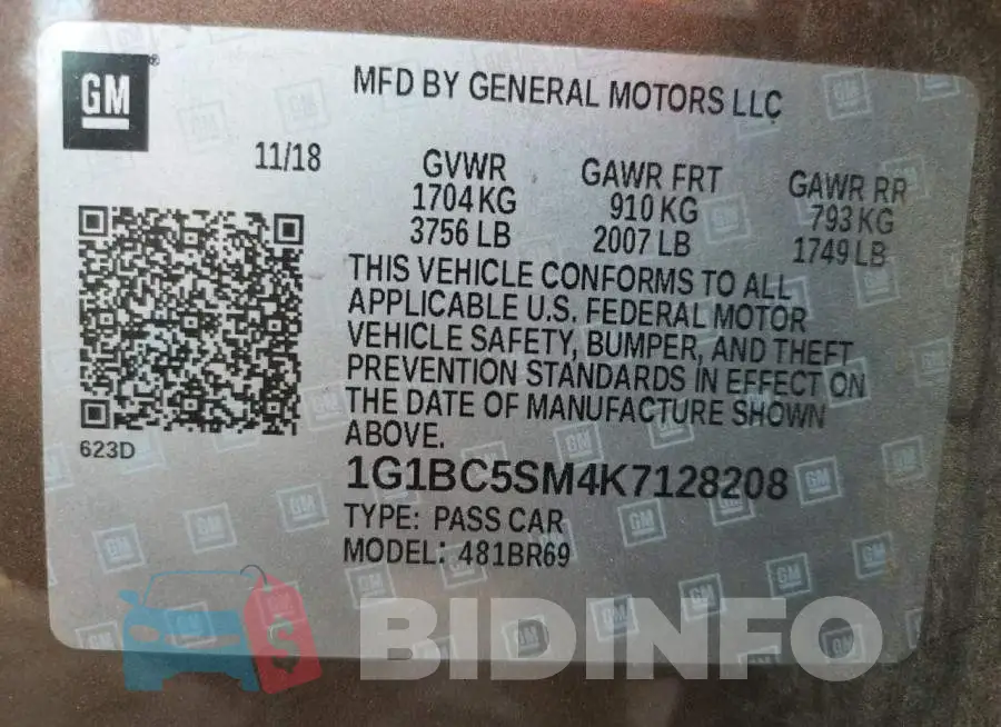 1G1BC5SM4K7128208 Photo# 12