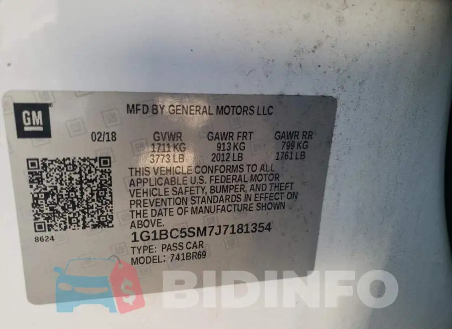 1G1BC5SM7J7181354 Photo# 12