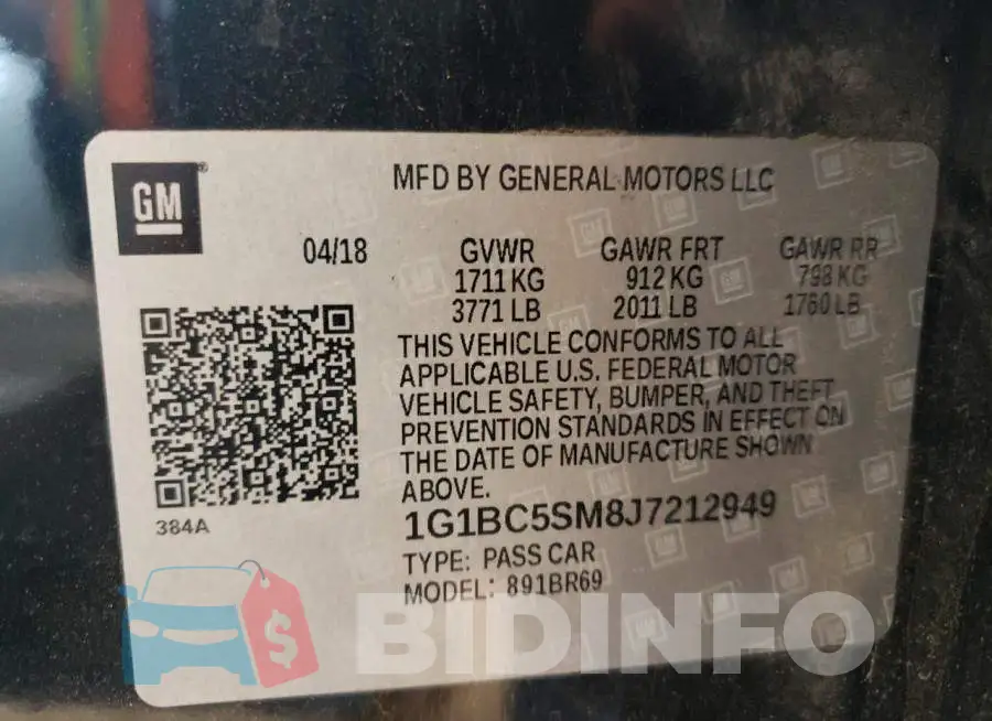 1G1BC5SM8J7212949 Photo# 10