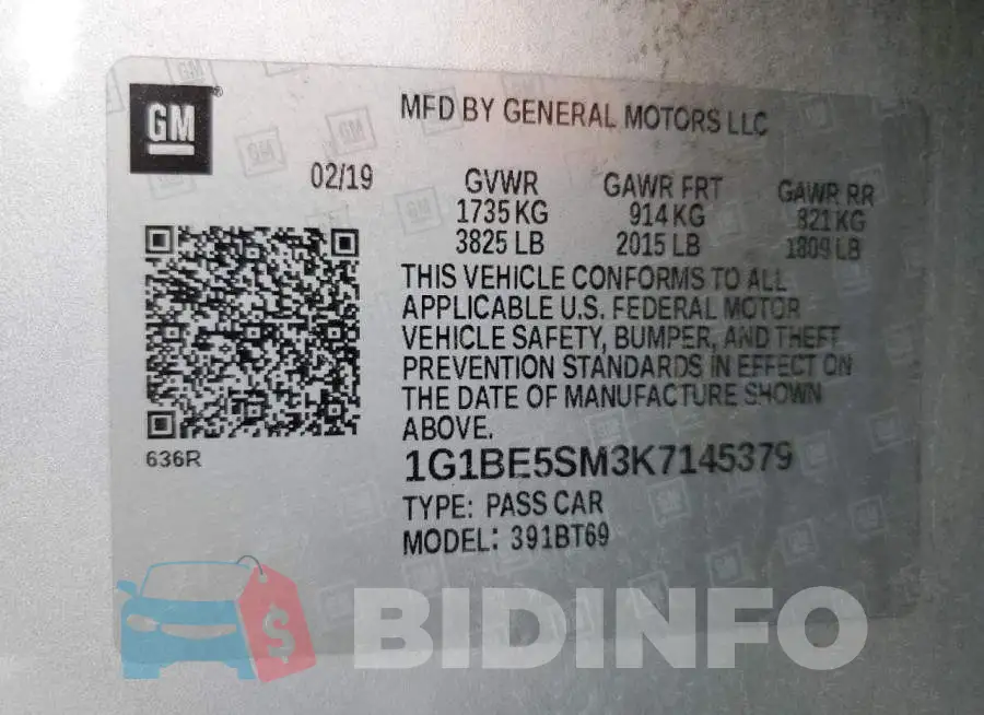 1G1BE5SM3K7145379 Photo# 12