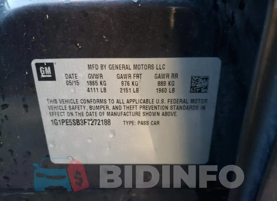 1G1PE5SB3F7272188 Photo# 12