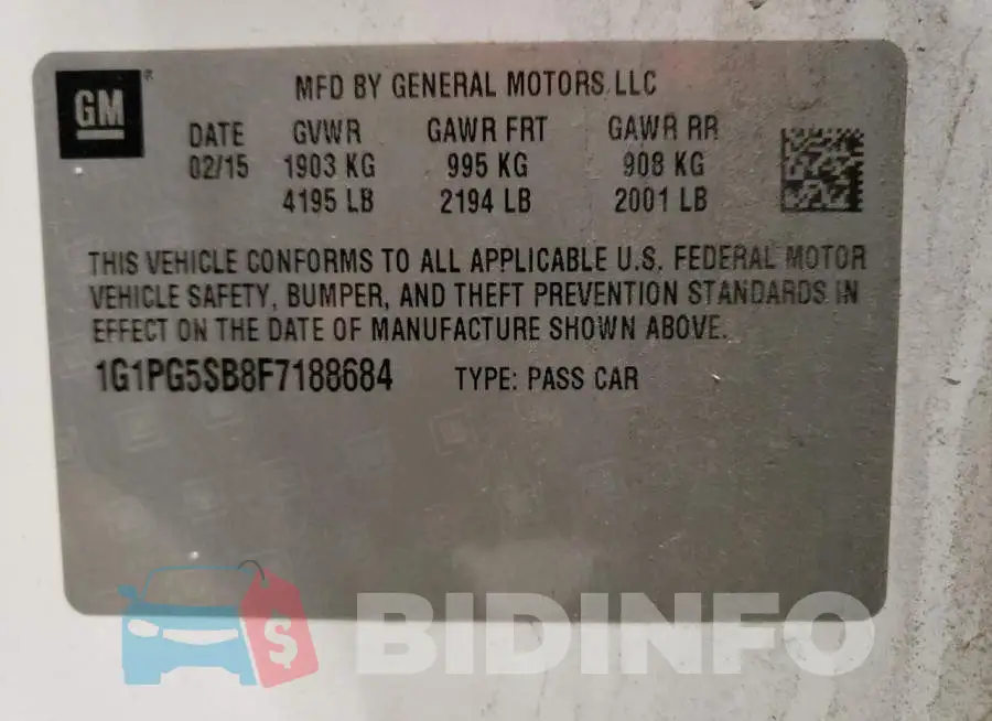 1G1PG5SB8F7188684 Photo# 13