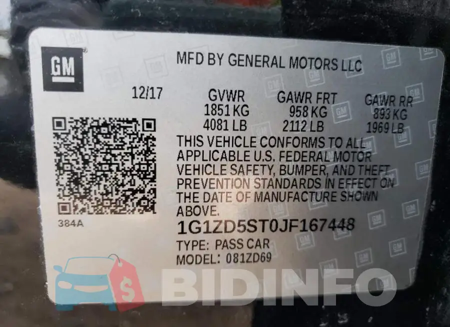 1G1ZD5ST0JF167448 Photo# 13