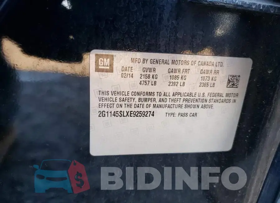 2G1145SLXE9259274 Photo# 12
