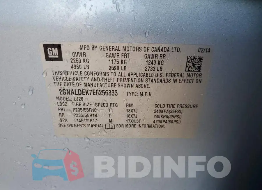 2GNALDEK7E6256333 Photo# 12